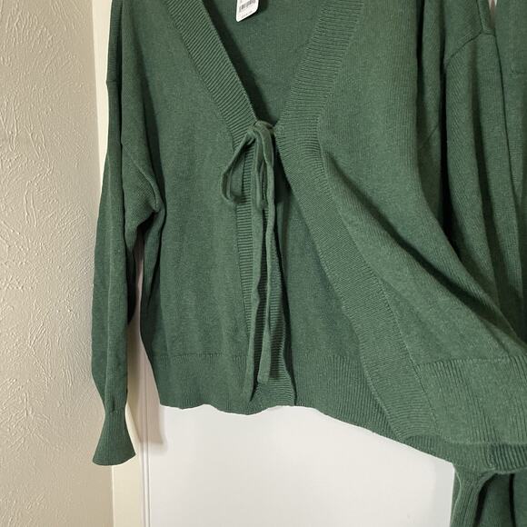 NEW! Free People FP Beach Solar Cardigan Pant Lounge Sweater Set Pine Green Med - Picture 6 of 10